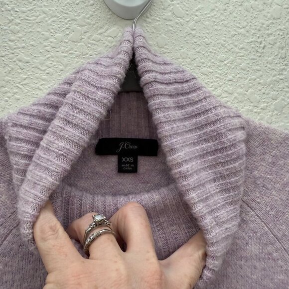 J Crew Supersoft Yarn Purple Turtleneck Knit Wool Alpaca Sweater AF023 Women XXS - Picture 2 of 6